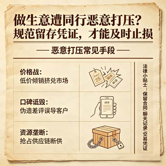 做生意遭同行恶意打压？规范留存凭证，才能及时止损！
